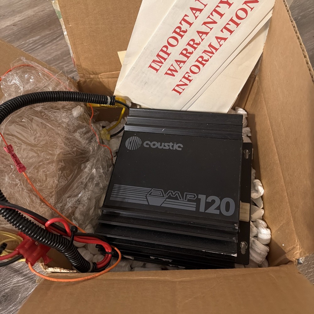Vintage Refurbished Coustic Car AMP-120 Stereo Hi-Fi Amplifier W/ Box & Manuals
