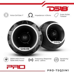 DS18 PRO-TSQ3IN1 1″ Aluminum High Compression Neodymium Bullet Tweeter – 3 in 1