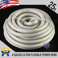 4 Gauge & 1/0 Gauge RED BLACK BLUE SILVER Power Stranded Wire Car Audio Cable