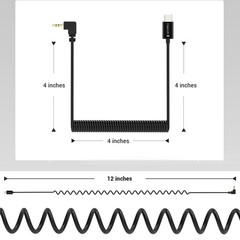 Cubilux Coiled Short USB C to 3.5mm Male Audio Cable Compatible with iPhone 1…