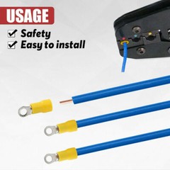M5 M6 M8 M10 Yellow Ring Terminal Vinyl 12-10 AWG Car Audio Crimp Wire Connector