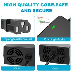 150W 59V 2.5A Charger For 48V Lead Acid Battery 3-Hole T-Plug Power Adapter