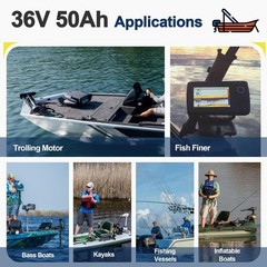 36V LiFePO4 50Ah Lithium Battery for Trolling Motor RV Marine Solar System 50A