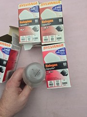 4 X Sylvania Halogen Capsylite 60w 120v bulb New old stock Heavy Bulb