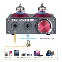 Douk Audio T4 Pro GE5654 Tube Stereo Preamp RIAA Phono Stage Headphone Amplifier