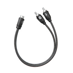 1Ft RCA 1 Female to 2 Male Audio Speaker Y Adapter Splitter Cable (2 Pack)