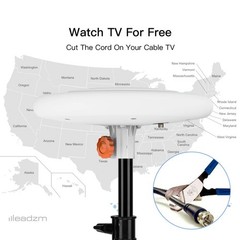 Durable 150 Miles 360° Omni-directional Amplified TV Antenna Digital HDTV Video