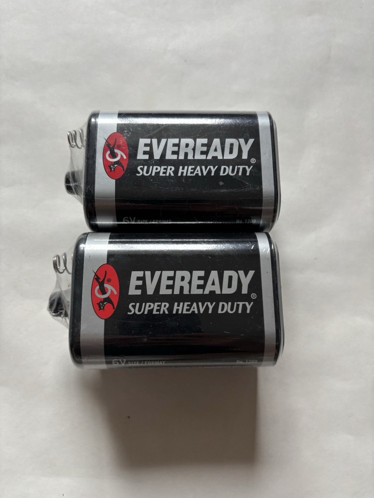 2-Pack Lantern Battery 6 Volt Eveready 1209 Heavy Duty Spring