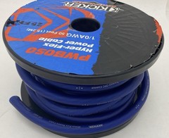 25 FEET ROLL 0/1 AWG KICKER OFC POWER CABLE SPOOL BLUE 0 GAUGE