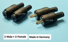 B&O 2 pin Din Male & Female Plugs Speaker Connector Screw Terminals German Made