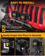 AUXBEAM 4″inch Side Shooter LED Work Driving Light Spot Pods DRL + Black Covers