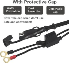 2PCS SAE Extension Cable 2FT 10AWG Battery Connector Ring Terminal Harness Acce