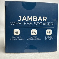 Jambar Wireless Speaker Bluetooth, Blue, 30ft Wireless Area, 2 Hours, Small