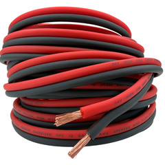 25′ feet OFC TRUE 12 Gauge AWG RED/BK Speaker Wire Car Home Audio ft GA