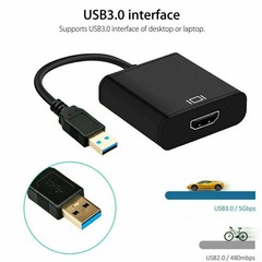 New HD 1080P USB 3.0 to HDMI Video Cable Adapter For PC Laptop HDTV LCD Black