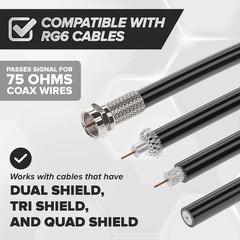 10 Lot F type RG6 Twist On Coax Coaxial Cable RF Connector Plug Antenna TV CCTV