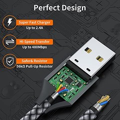 Mini USB Cable, (2 Pack) USB 2.0 Type A Male to Mini B Charging Cord 3.3ft