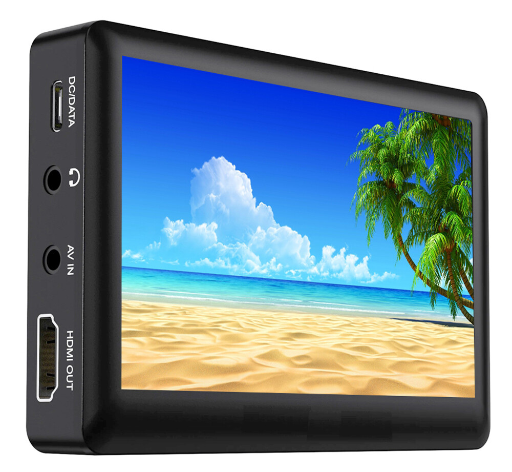Digital 4.3″ Video Audio Recorder Player Micro SD Input RCA A/V Input 1080P Out