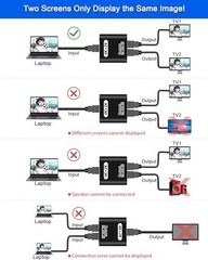 HDMI Splitter 1 In 2 Out – Aluminum 4K Signal V1.4 Powered HDCP Bypass Supports*