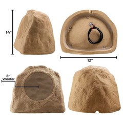 OSD Audio BTR805 Outdoor Rock Speaker Pair Brown Weatherproof