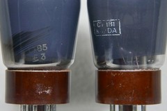 Matched Pair Mullard ECC32/CV181 Smoke Glass Brown Base Made in UK in 1949/1955