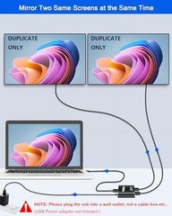 HDMI Splitter 1 In 2 Out – Aluminum 4K Signal V1.4 Powered HDCP Bypass Supports*