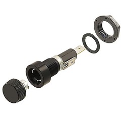 HQRP Screw Cap Panel Mount Fuse Holder for 6x30mm 30A 250V AC, R3-14A2 BK/HKP-R