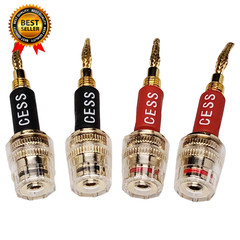 CESS-220 Pin Banana Plug to 4Mm Female Banana Jack/Speaker Wire, 4 Pack