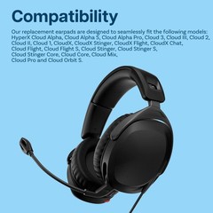 Replacement Ear Pads for HyperX Cloud Stinger / II / Alpha – Cooling Gel Black