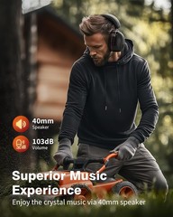 Bluetooth 6.0 Hearing Protection Headphones with 120H Working Time, 30dB SNR,…