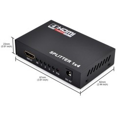 4 Port 1 x 4 HDMI Splitter AV HUB 1080P HD Amplifier HDTV Box + Power Supply US