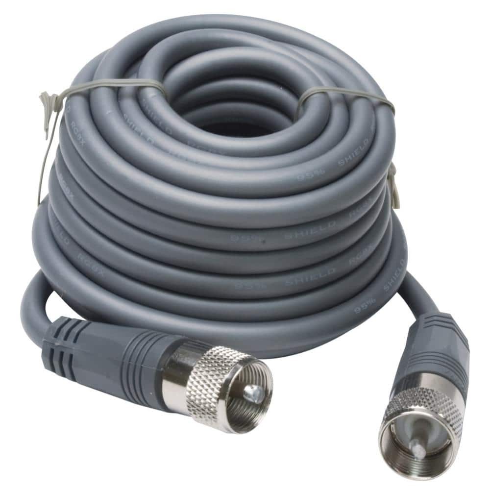 NEW Durable 18 ft RG8X Coax Cable PL259 Ends Low Loss CB Antenna Cable Gray