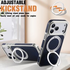 Classic Textured Crazy Horse Pattern Slim PU Leather Case fits iPhone 17 Pro Max