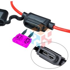 3 Pack 14 Gauge Mini ATC 35A Fuse Holder In-Line AWG Wire Copper 12 Volt Blade