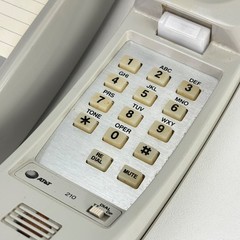 Corded Push Button Telephone Gray 1991 Landline Vintage AT&T Trimline 210