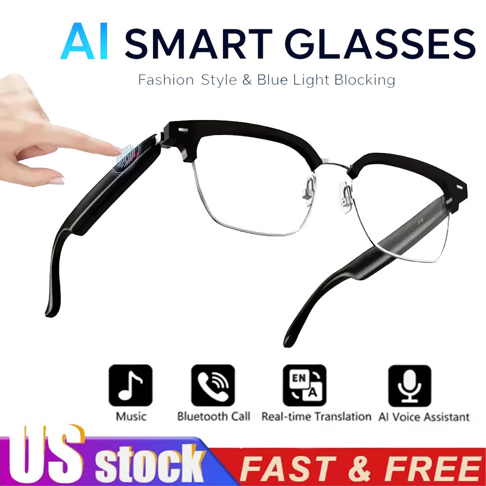 AI Smart Glasses Bluetooth Call Audio Translation for Men and Women Work Glasses