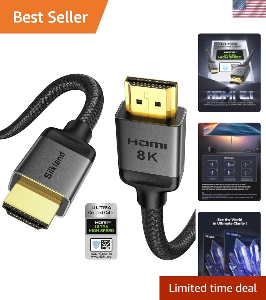Certified HDMI 2.1 Cable, [4K@240Hz 144Hz 120Hz, 8K@60Hz] 1440P Ultra High Sp…