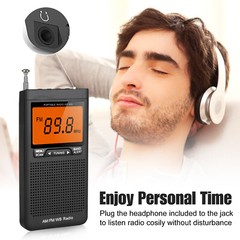 Emergency Pocket AM FM NOAA Weather Band Radio Auto-Search Receiver LCD Screen