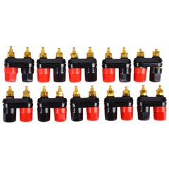 10 Pcs Speaker Amplifier Terminal Binding Post Dual 2-way Female Banana Plug