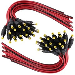 DC Power Pigtail Cable Plug 18AWG 2.1mm x 5.5mm 12V 5A Male Connector Pack Lot