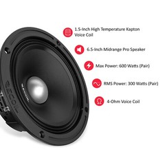Recoil MS65-4P 6.5-Inch Midrange Pro Audio Car Speakers