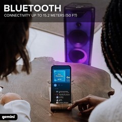 Gemini GLS-550 DJ Big Wireless Bluetooth LED Lights Party Speaker Mic Remote