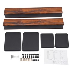 35.4in Rosewood Wood Grain Speaker Stands Pair Sand-Fillable Column 90cm