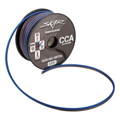 Skar Audio 14 Gauge CCA Car Audio Speaker Wire – 100 Feet (Matte Brown/Blue)