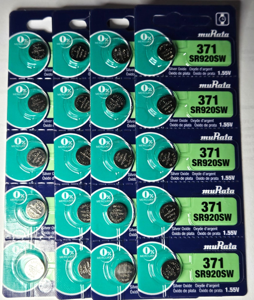 371 MURATA 20PK 1.55V SILVER OXIDE (GREAT EXP 10/32) SR920SW SR69 FREE SHIP&TRAK