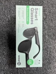 New WeariQ Wireless Smart Glasses Bluetooth, Black Polarized Lenses, Large Frame