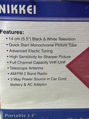 Portable Nikkei 5.5 In Black & White Television With Radio