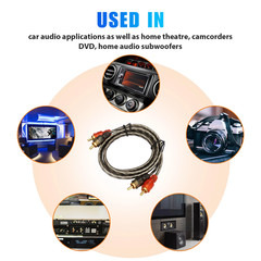 1/4PACK RCA Audio Cable Twisted Pair with Noise Reduction Interconnect Amp Wire