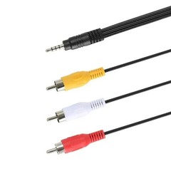 3.5mm to 3 RCA AV Cable 1M Male Aux to Video Audio Adapter Cord for TV DVD ST