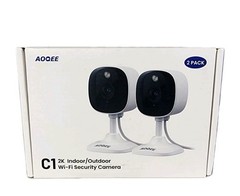 AOQEE Wired Indoor IP/Network Surveillance Cameras USB Power 2-Pack White/Black
